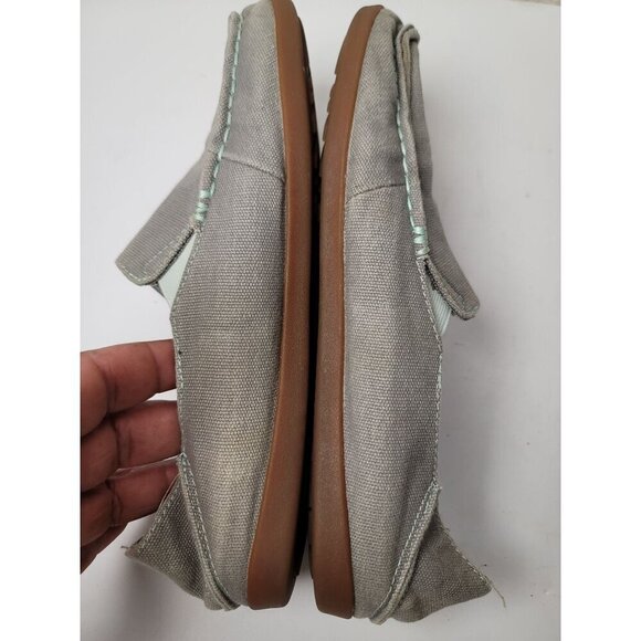 Olukai Women's Slip on Relaxed Fit Gray Canvas Loafers Size 9 - Picture 6 of 9
